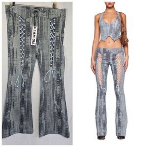 I. AM. GIA Women's MAYBEL Pant Pinstripe Denim Size XL- NEW WITH TAGS